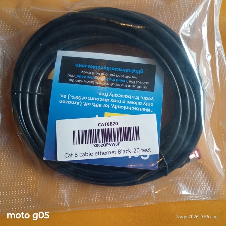 Cable Ethernet Cat 8 de 20 pies